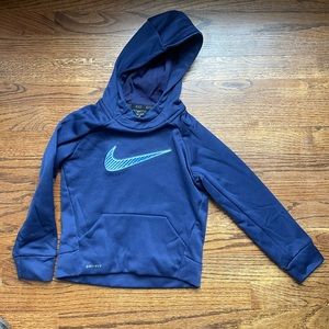 Nike Boys size 4/SS dri fit hoodie blue EUC
